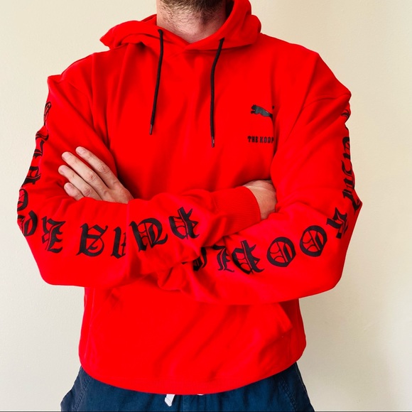 New The Kooples Sport PUMA graphic sleeve cotton hoodie - Picture 2 of 12